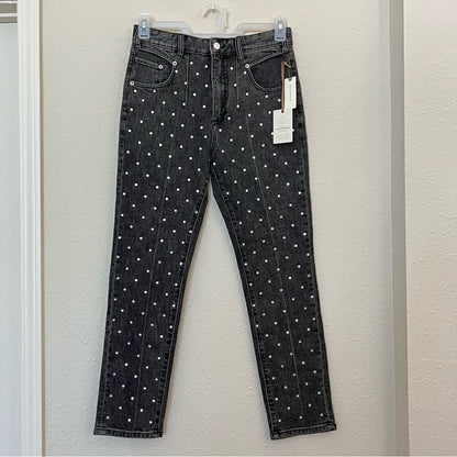 Anthropologie Pilcro and the Letterpress Beaded High Rise Slim Jeans NEW Size 27