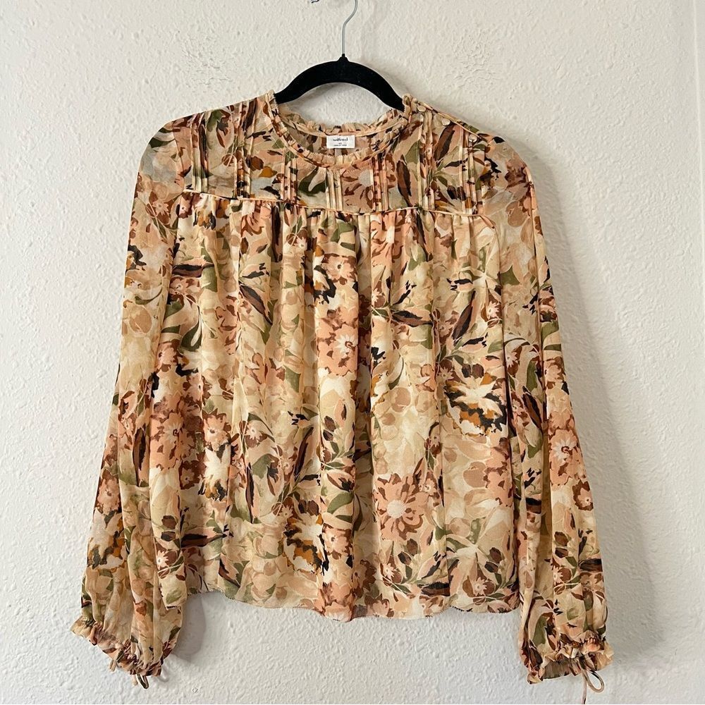 Aritzia Wilfred Lourdes Floral Long Sleeve Blouse Size XS