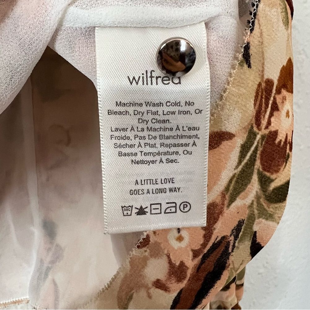 Aritzia Wilfred Lourdes Floral Long Sleeve Blouse Size XS