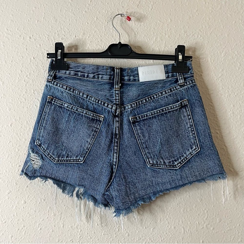 Pistola Kylee Luna Relaxed High Rise Cuffed Distressed Denim Jean Shorts Size 26