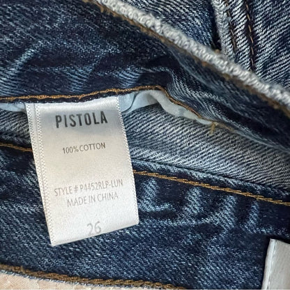 Pistola Kylee Luna Relaxed High Rise Cuffed Distressed Denim Jean Shorts Size 26