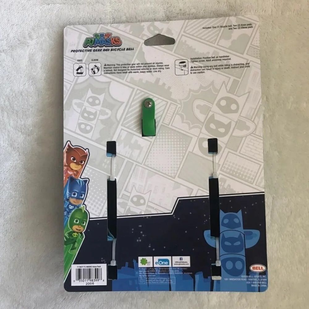 NEW PJ Masks Knee Elbow Pad Set with Bike Bell 3+