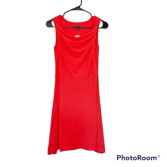 Ann Taylor Cowl Neck Red Sleeveless Mini A-line Dress