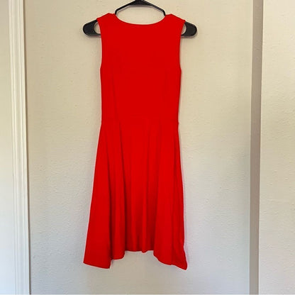 Ann Taylor Cowl Neck Red Sleeveless Mini A-line Dress