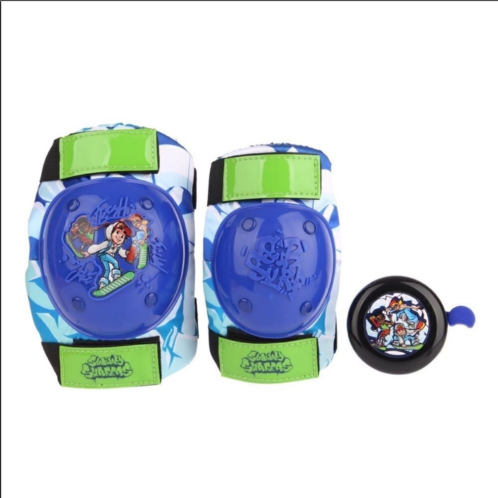 Subway Surfers Kids Knee Elbow Pad Set with Bell