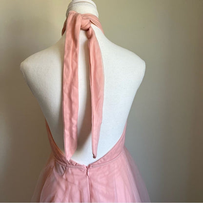 Hello Molly Pink Little Tulle Much Midi Halter Dress NEW Size 4 / Small