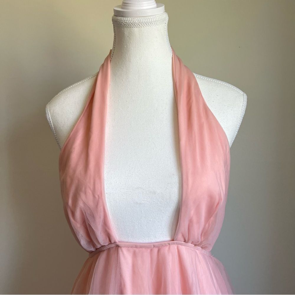 Hello Molly Pink Little Tulle Much Midi Halter Dress NEW Size 4 / Small