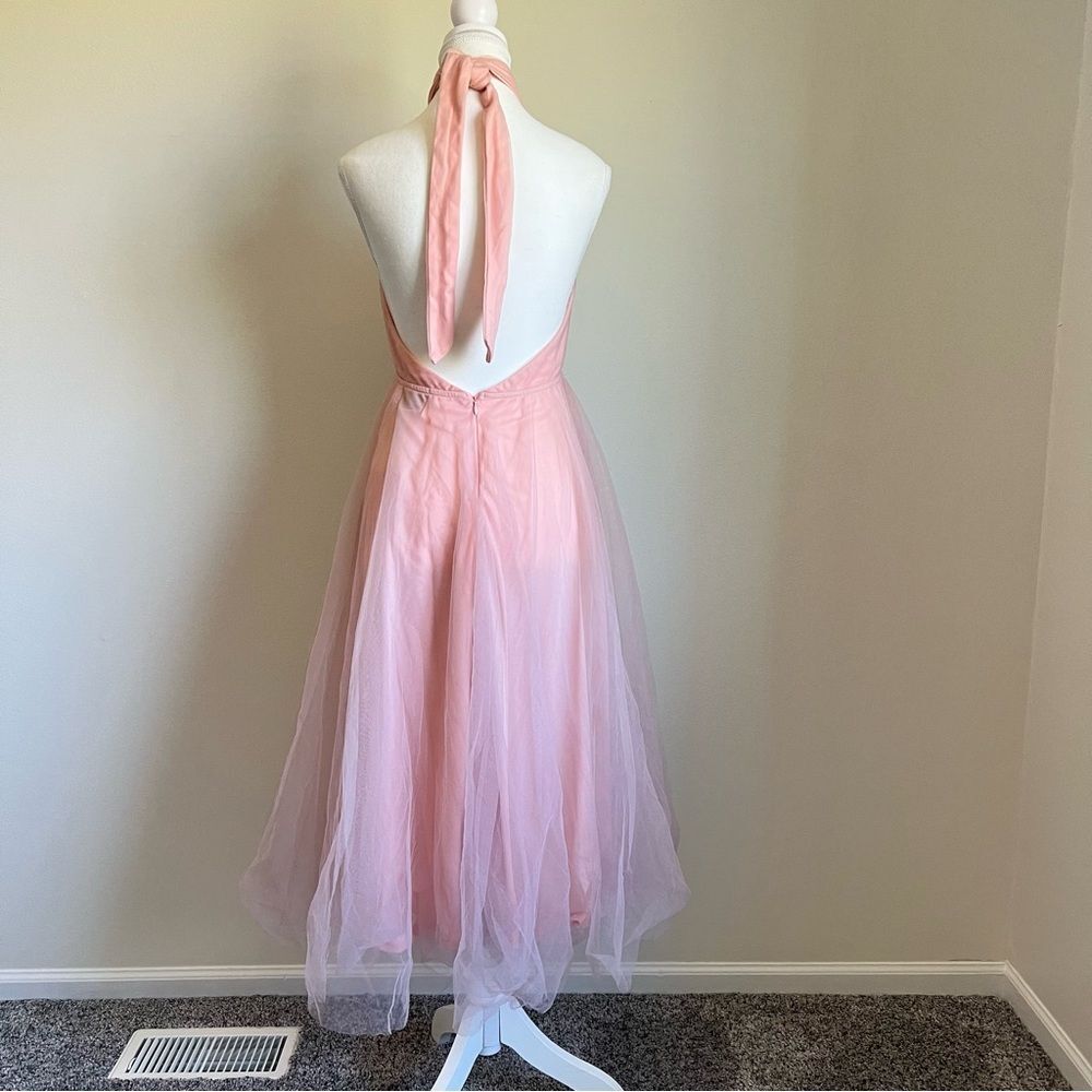 Hello Molly Pink Little Tulle Much Midi Halter Dress NEW Size 4 / Small
