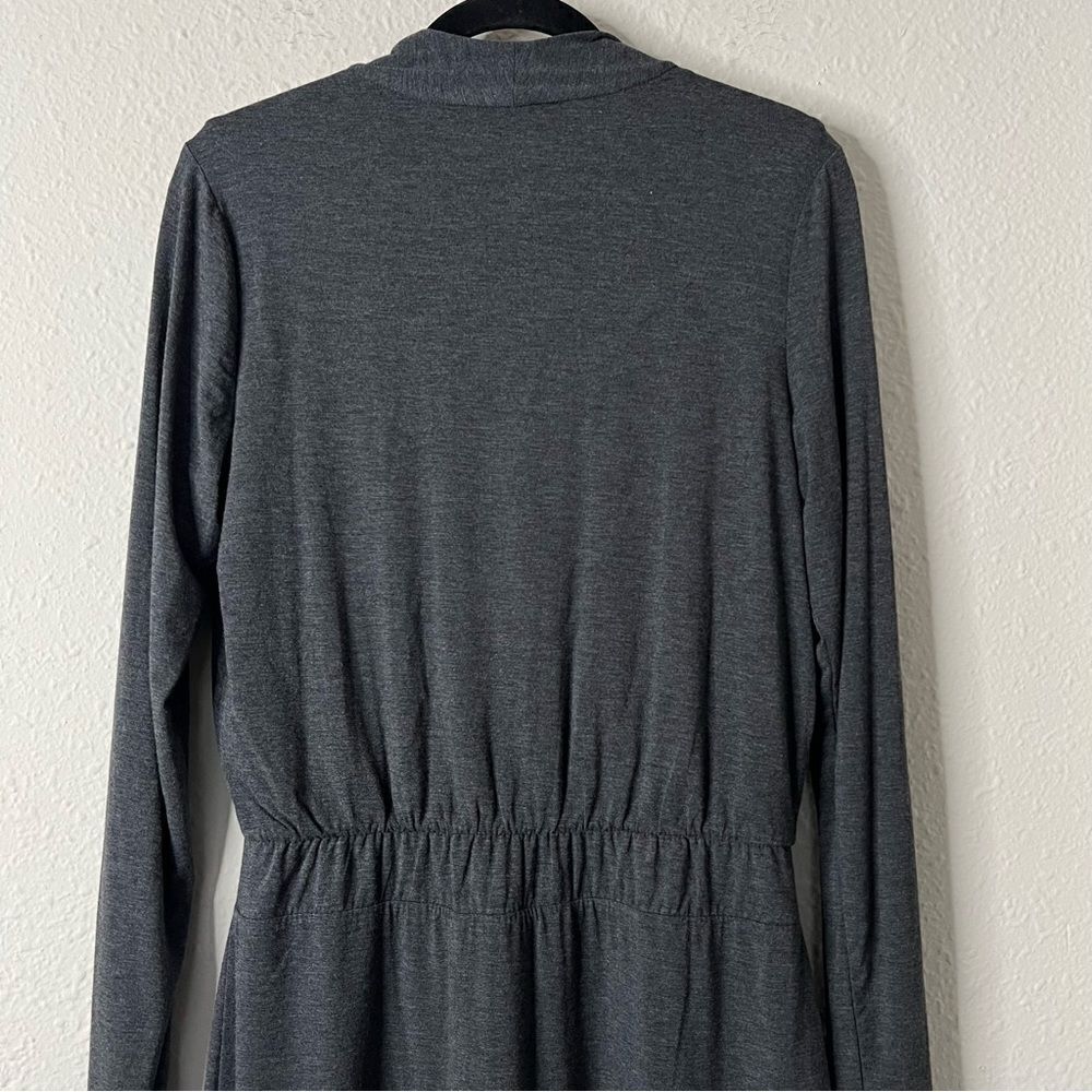 White House Black Market Women’s Surplice Wrap Dress NEW Size 8 Long Sleeve Gray