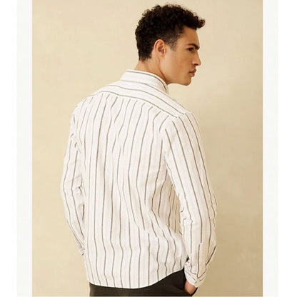 Banana Republic Men’s Linen Blend Striped Long Sleeve Button Down Shirt NEW Size