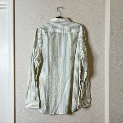 Banana Republic Men’s Linen Blend Striped Long Sleeve Button Down Shirt NEW Size