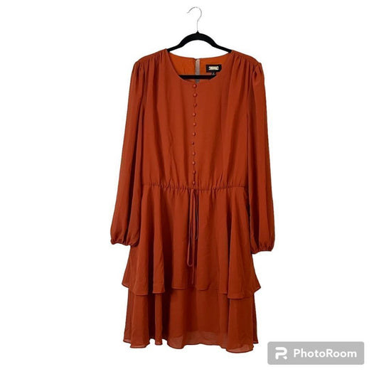 ALEXIA ADMOR Long Sleeve Fit and Flare Mini Chiffon Dress NEW Size 12