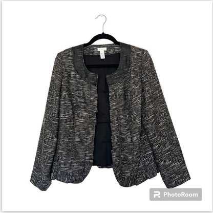 Chico’s Wool Blend Textured Blazer Jacket Size 1 / M(8)