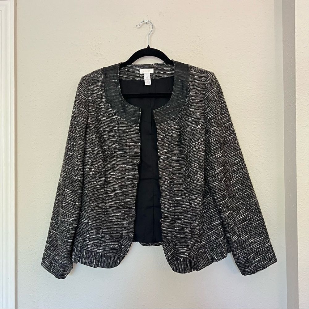 Chico’s Wool Blend Textured Blazer Jacket Size 1 / M(8)