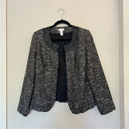 Chico’s Wool Blend Textured Blazer Jacket Size 1 / M(8)