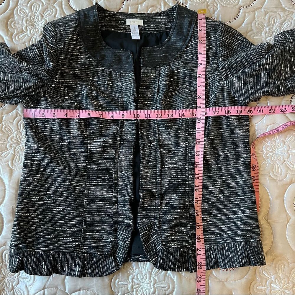 Chico’s Wool Blend Textured Blazer Jacket Size 1 / M(8)