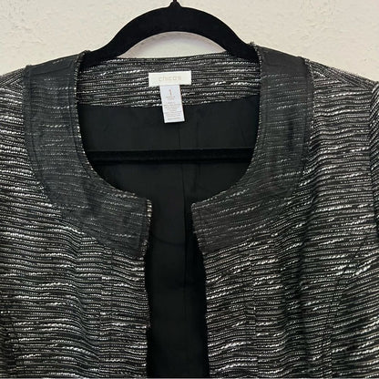 Chico’s Wool Blend Textured Blazer Jacket Size 1 / M(8)