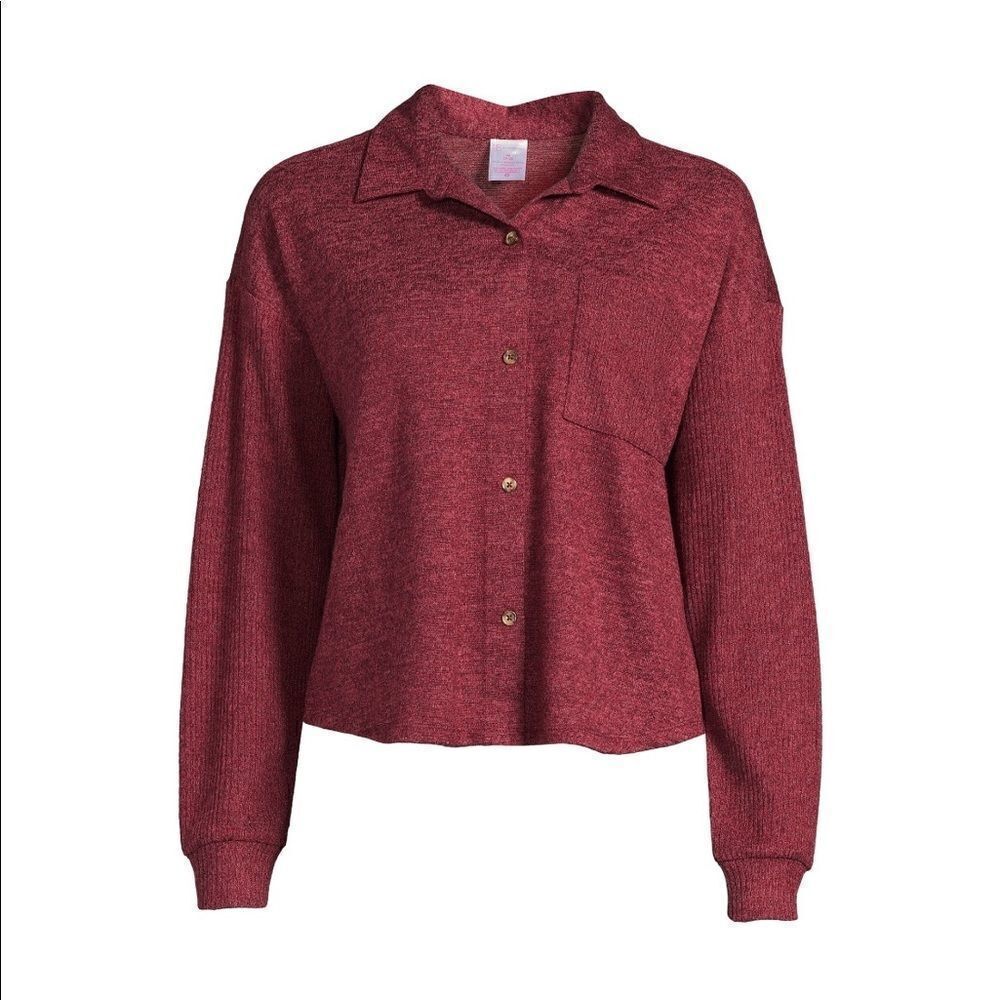 Women’s Button Front Knit Blouse Cardigan Top