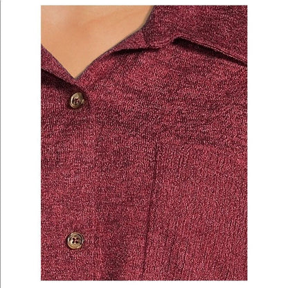 Women’s Button Front Knit Blouse Cardigan Top