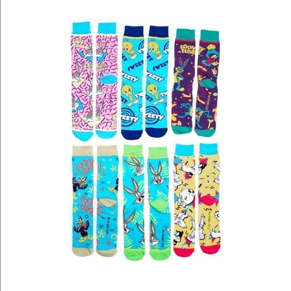 NEW Men’s Looney Tunes Casual Crew Socks 6 pair
