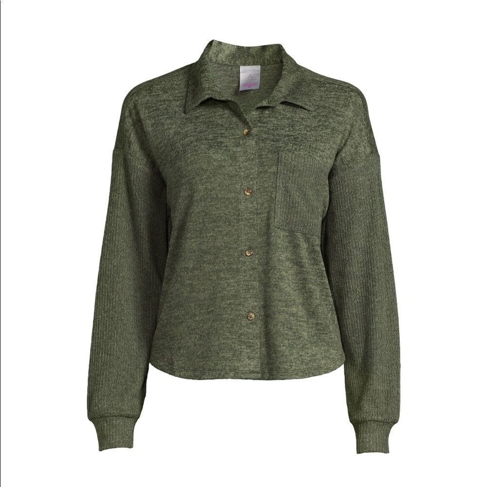 Women’s Knit Button Front Blouse Cardigan Top