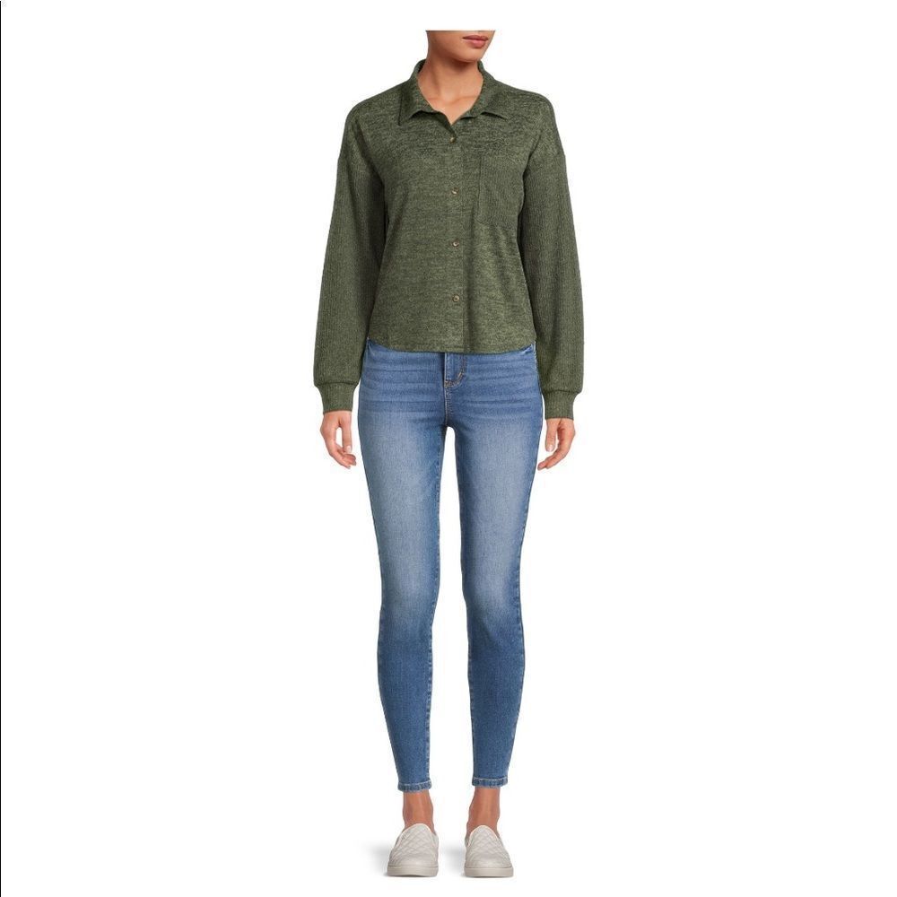 Women’s Knit Button Front Blouse Cardigan Top