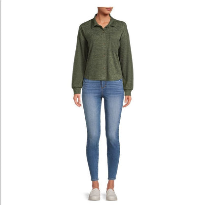 Women’s Knit Button Front Blouse Cardigan Top