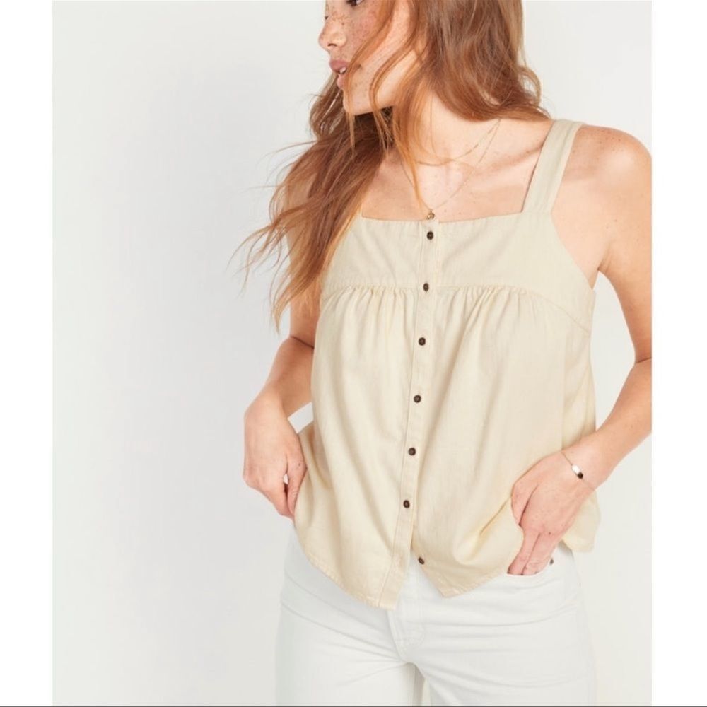 Old Navy Sleeveless Button Front Twill Swing Top Plus Size 3X