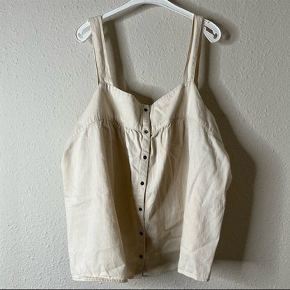 Old Navy Sleeveless Button Front Twill Swing Top Plus Size 3X