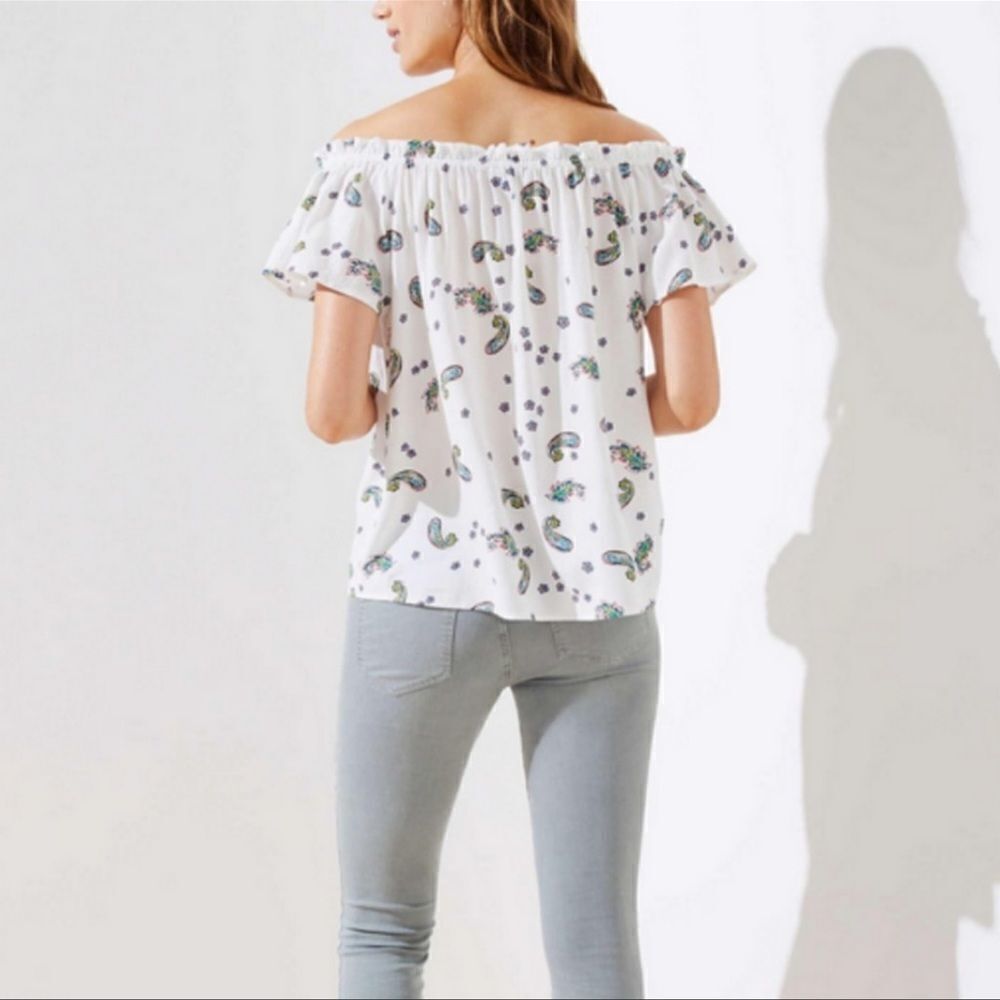 Loft Paisley Print Off the Shoulder Top Size M Petites