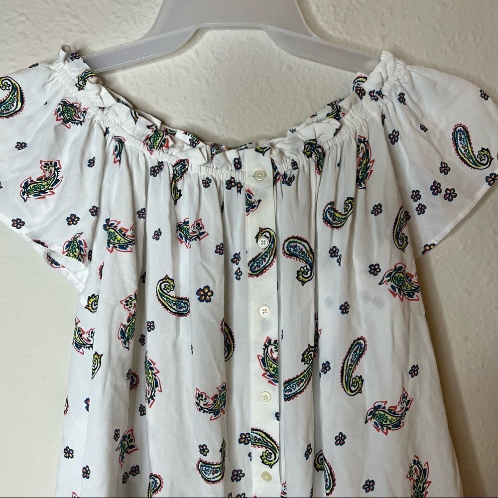 Loft Paisley Print Off the Shoulder Top Size M Petites