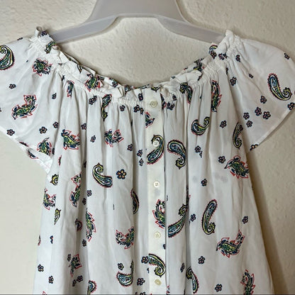 Loft Paisley Print Off the Shoulder Top Size M Petites