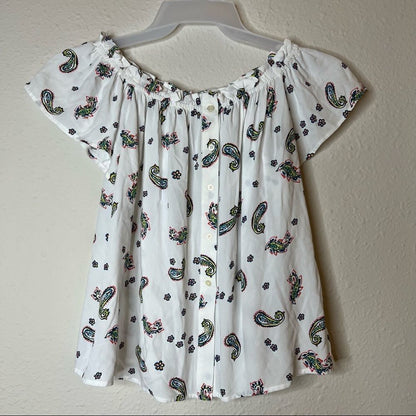 Loft Paisley Print Off the Shoulder Top Size M Petites