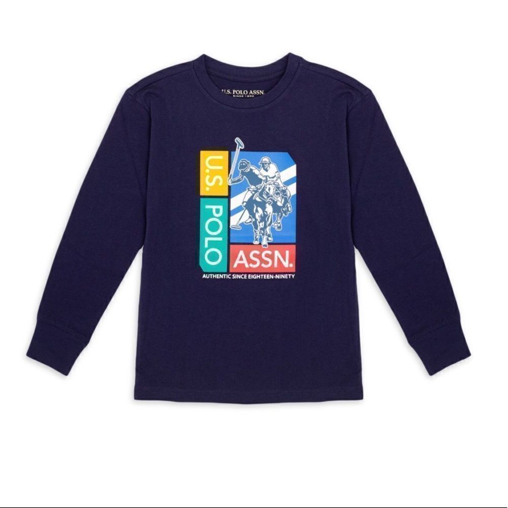 U.S. Polo ASSN Boys Crew Neck Long Sleeves Graphic Tee
