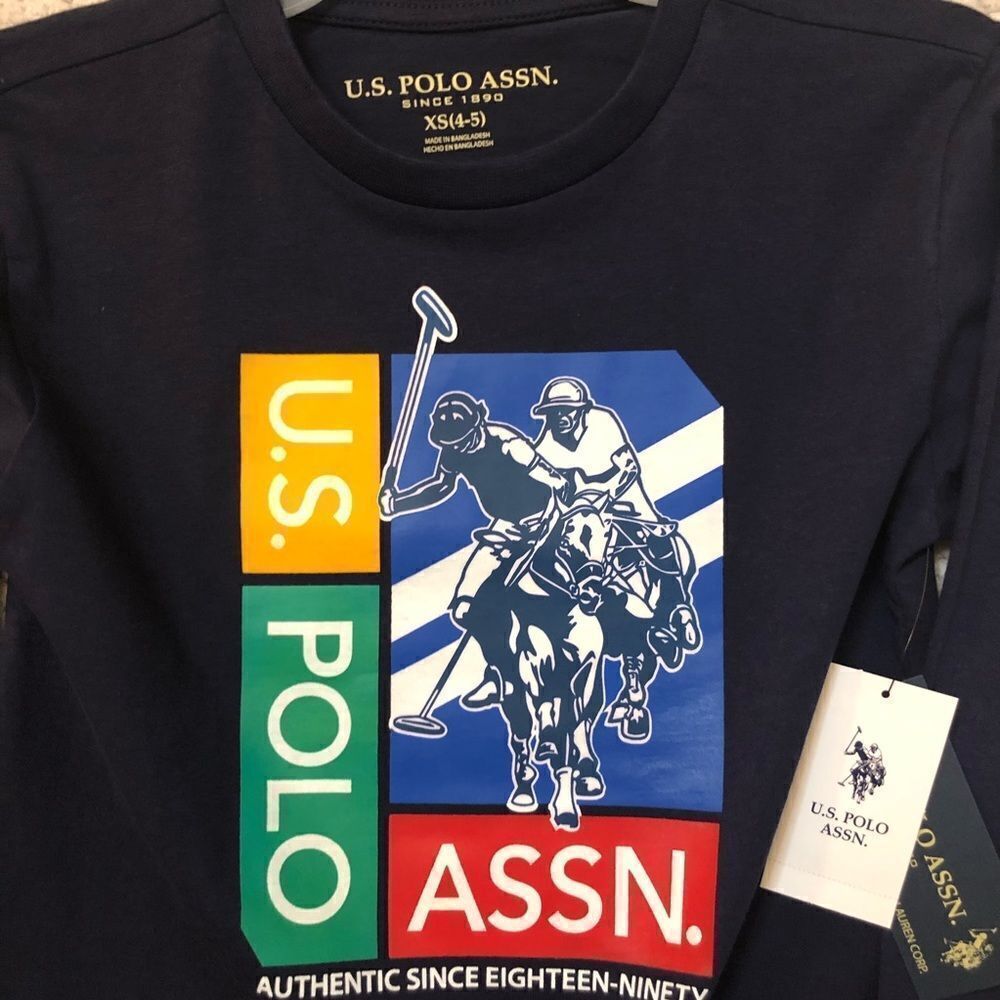 U.S. Polo ASSN Boys Crew Neck Long Sleeves Graphic Tee