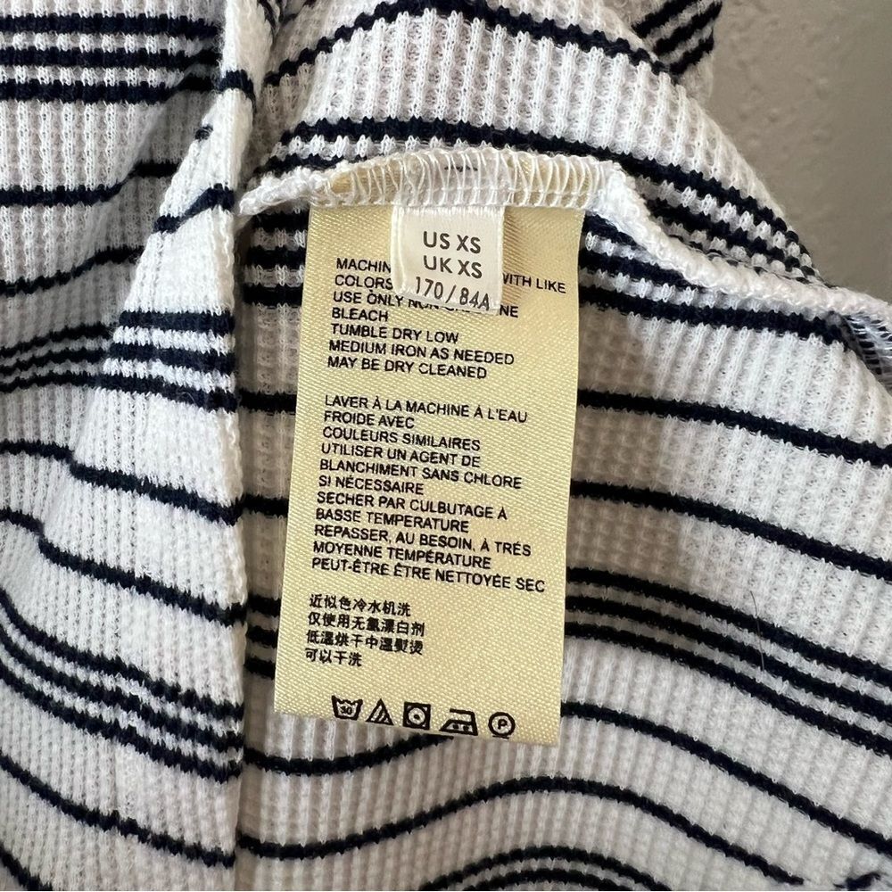 Anthropologie MAEVE Eliza Striped Waffle Knit Long Sleeve Henley Tunic Size XS