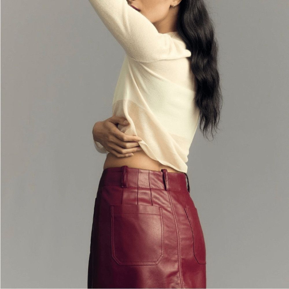 Anthropologie Maeve The Colette Faux Leather Mini Skirt Plus Size 3X