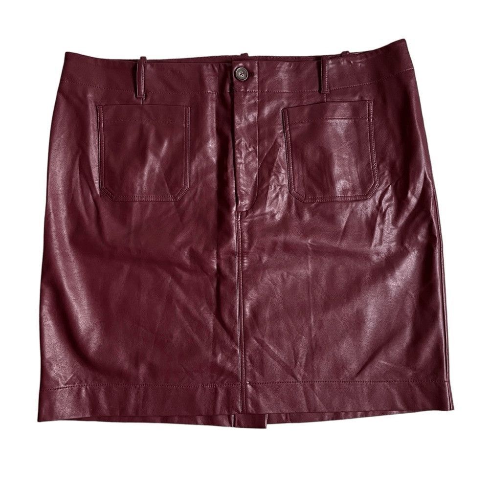 Anthropologie Maeve The Colette Faux Leather Mini Skirt Plus Size 3X