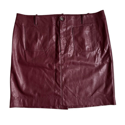 Anthropologie Maeve The Colette Faux Leather Mini Skirt Plus Size 3X
