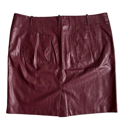Anthropologie Maeve The Colette Faux Leather Mini Skirt Plus Size 3X