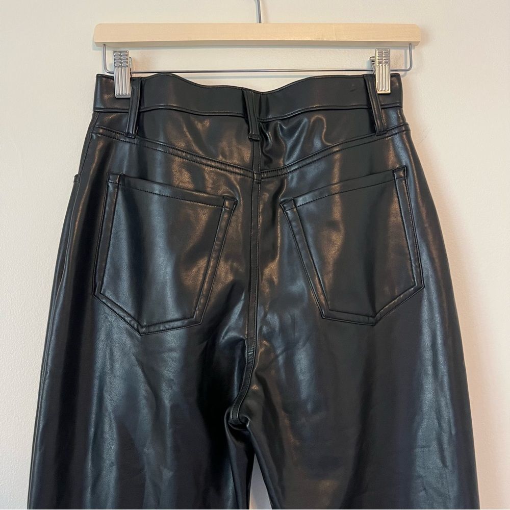 Abercrombie & Fitch Curve Love The Ankle Straight Ultra High Rise Vegan Leather