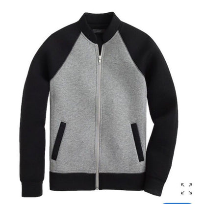 J. Crew Surf Varsity Neoprene Jacket Black Gray Size 6 Full Zip Sport