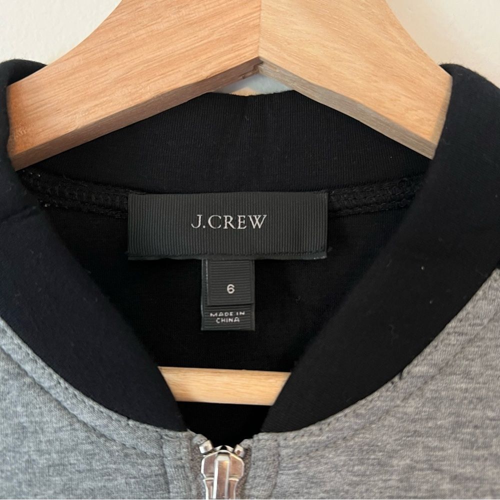 J. Crew Surf Varsity Neoprene Jacket Black Gray Size 6 Full Zip Sport