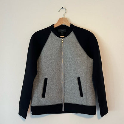 J. Crew Surf Varsity Neoprene Jacket Black Gray Size 6 Full Zip Sport