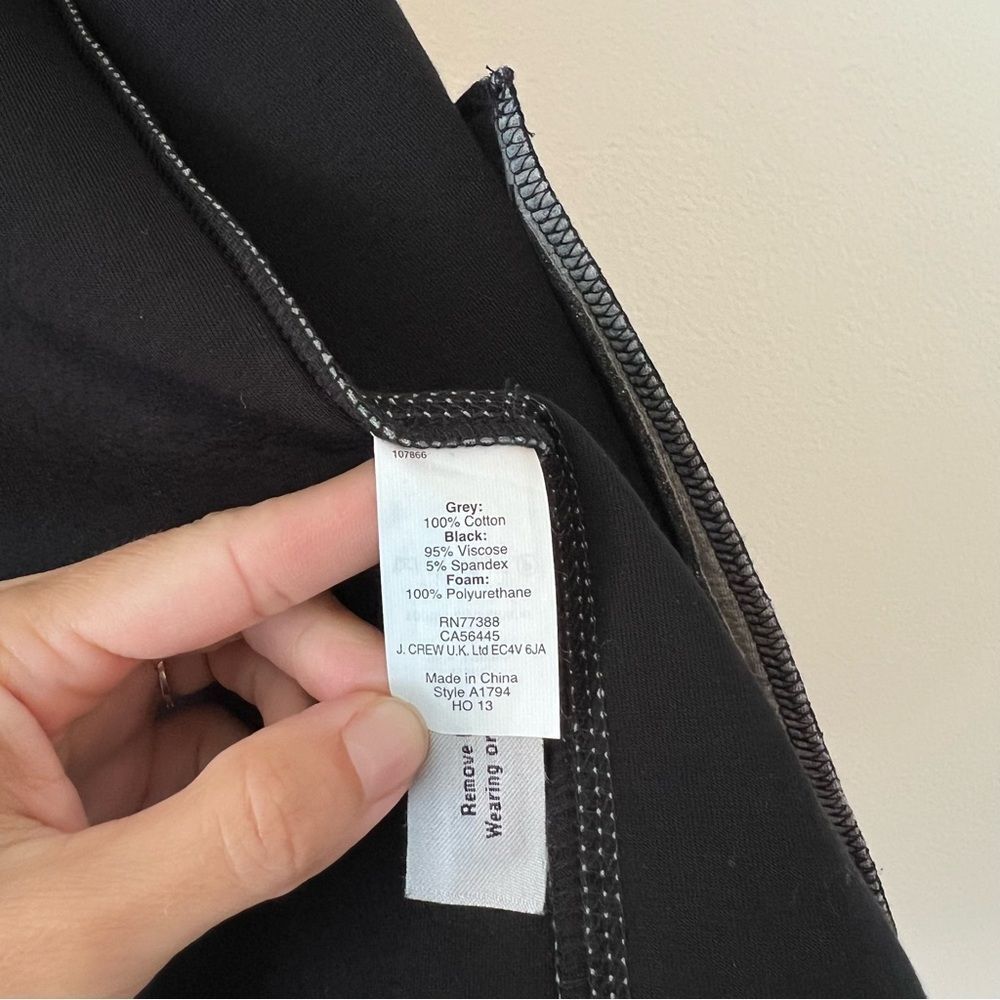 J. Crew Surf Varsity Neoprene Jacket Black Gray Size 6 Full Zip Sport